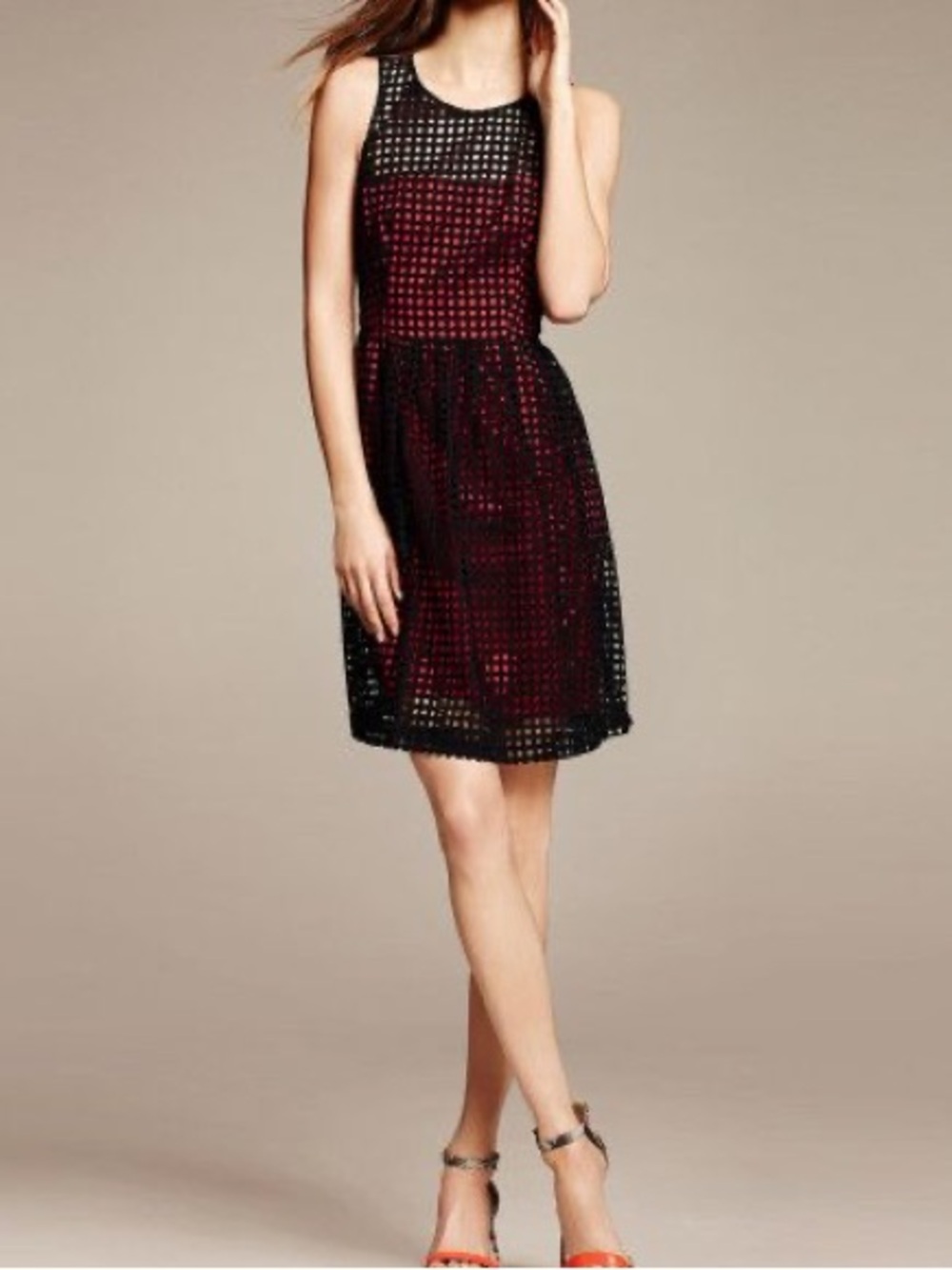 Banana Republic EYELET FIT-AND-FLARE DRESS
